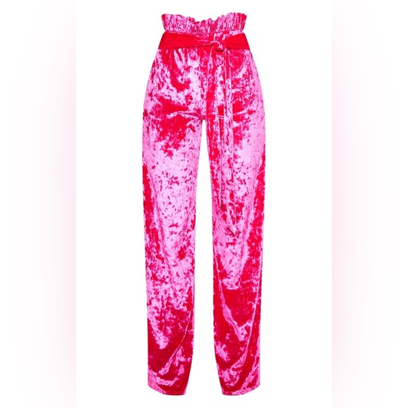 NWT hot pink velvet pants by pretty little thing - Picture 1 of 5